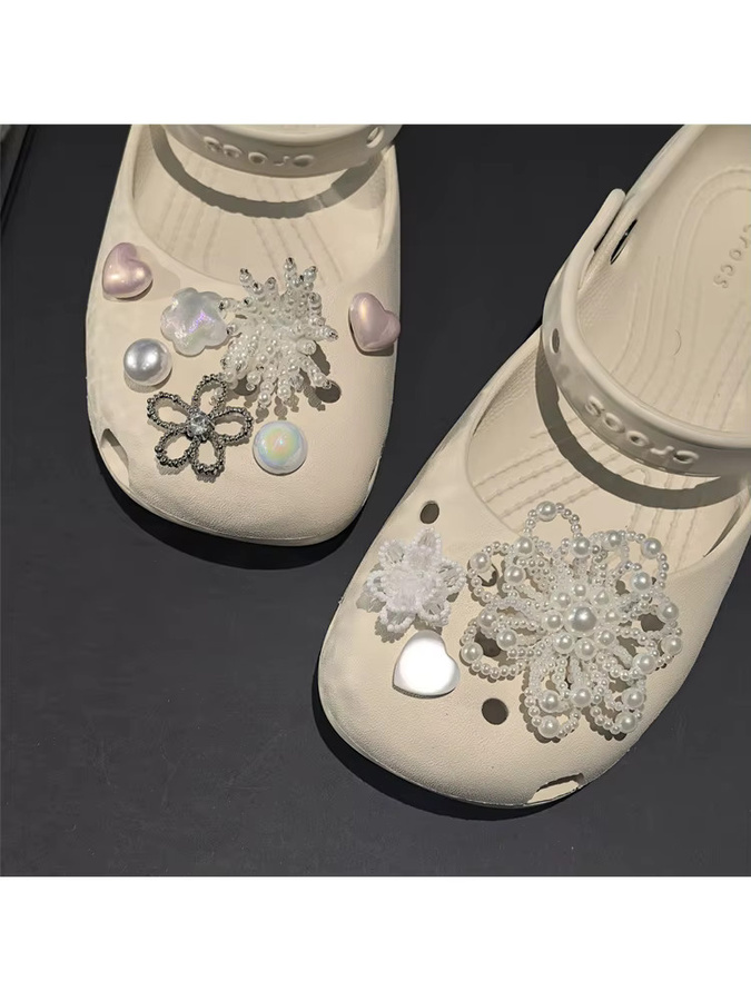SMATLELF Schuhcharms-Set, Herzförmig, Perlenblumen - Bild 3