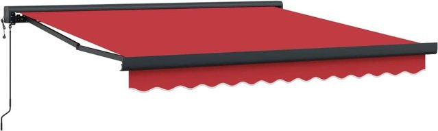 vidaXL Markise Rot aus Polyester und Aluminium mit Gelenkarm B: 300 cm, T: 250 cm, H: 165 cm - Bild 1