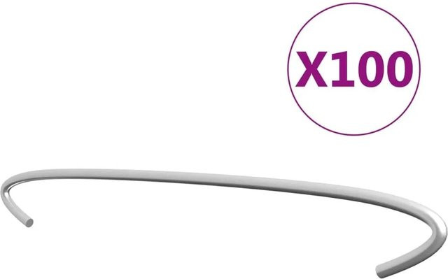 vidaXL Gabionen-Distanzhalter aus verzinktem Stahl, 100 Stück, Silber, Länge: 50 cm - Bild 1