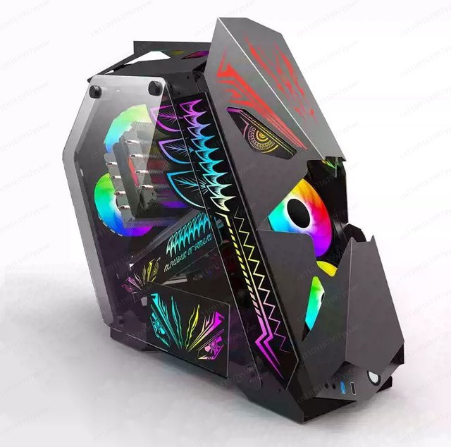 Modernes Mid-Tower ATX Gaming-Computergehäuse in Schwarz - Bild 1