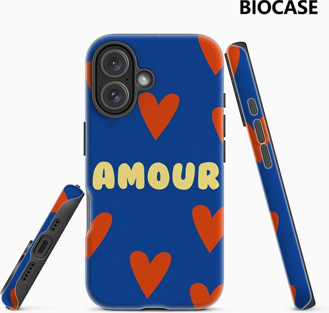 Handyhülle Amour mit roten Herzen für Apple iPhone 17 16 15 14 13 12 Pro Max Plus mit doppelschichtiger Rückseite - Bild 1