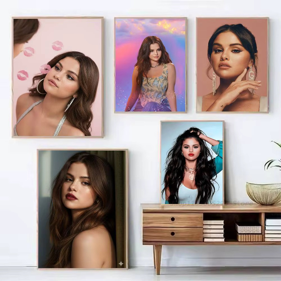 Wasserfester Wandaufkleber mit Portrait von Selena Gomez in Mehrfarbig für deine Wanddekoration - Bild 2