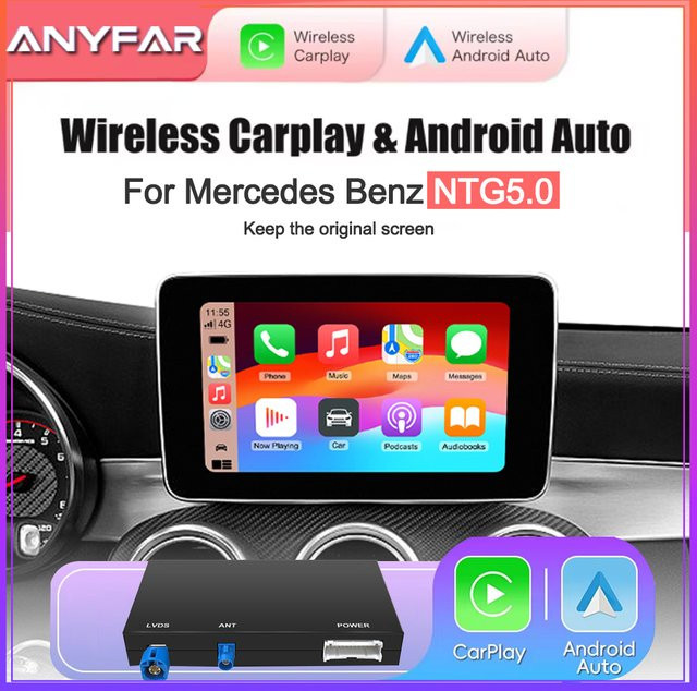 ANYFAR Carplay und Android Auto Schnittstelle für Mercedes Benz S-Klasse W222 NTG5.0 in Schwarz mit Mirror Link und AirPlay - Bild 1