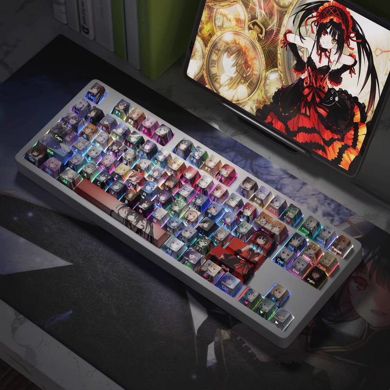 Anime Cartoon Keycaps aus PBT in Cherry Profil mit Side-Print für MX-Schalter, Mehrfarbig - Bild 2