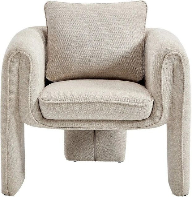 Vente-unique Sessel Jolipia mit gerader Rückenlehne in Beige - Bild 1