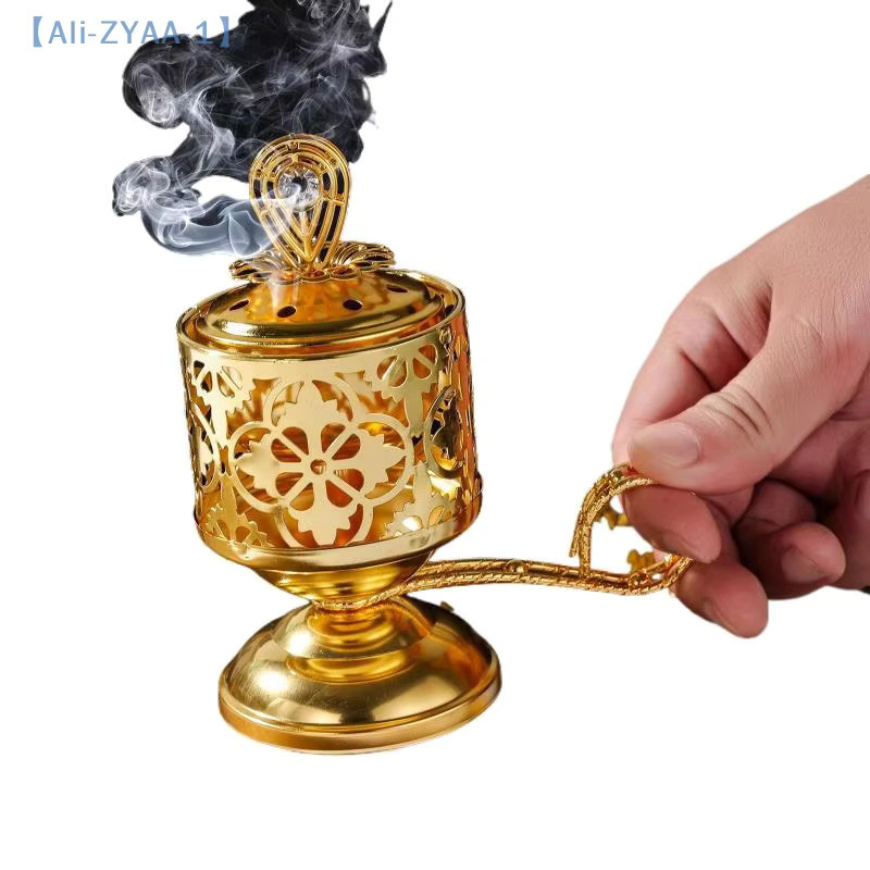 JETTING Räuchergefäß aus Metall in Gold, Orientalisches Design für Aromatherapie und Räucherstäbchen - Bild 2