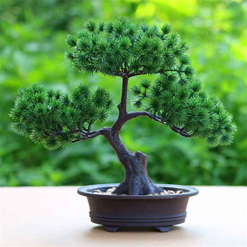 MINIDEAL Künstlicher Bonsai Zen Kiefer in Grün als Desktop Dekoration - Bild 2