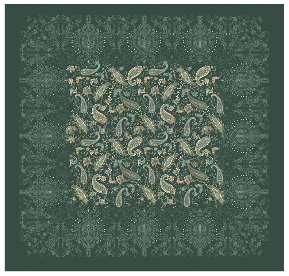 Bassetti Tischdecke Twill MONNALISA aus Baumwolle in Grün mit floralem Muster - Bild 1