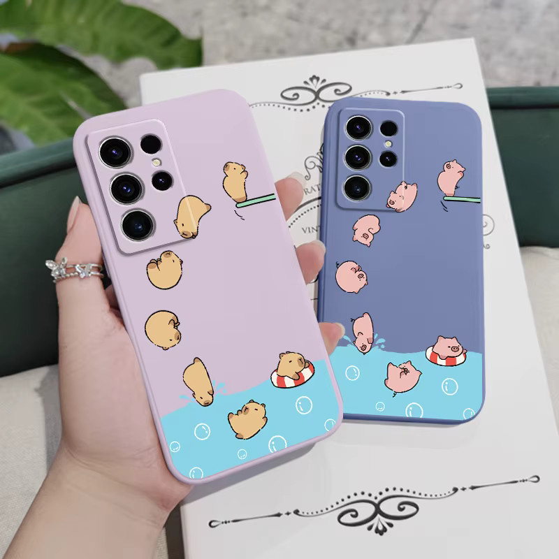 Wasserdichte Silikon-Handyhülle mit Tier-Motiv für Samsung Galaxy S25 S24 S23 S22 S21 S20 S10 S10E FE Ultra Plus Note 20 Ultra in Weiß - Bild 3