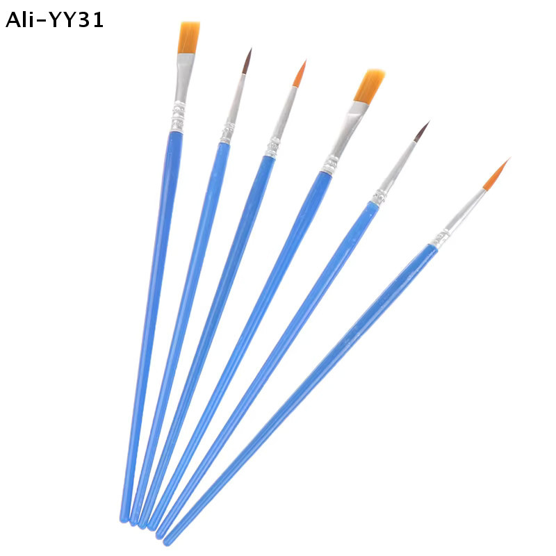 Ys31 Set mit 50 flachen Malpinseln aus Nylon für Detailmalerei in Blau - Bild 2