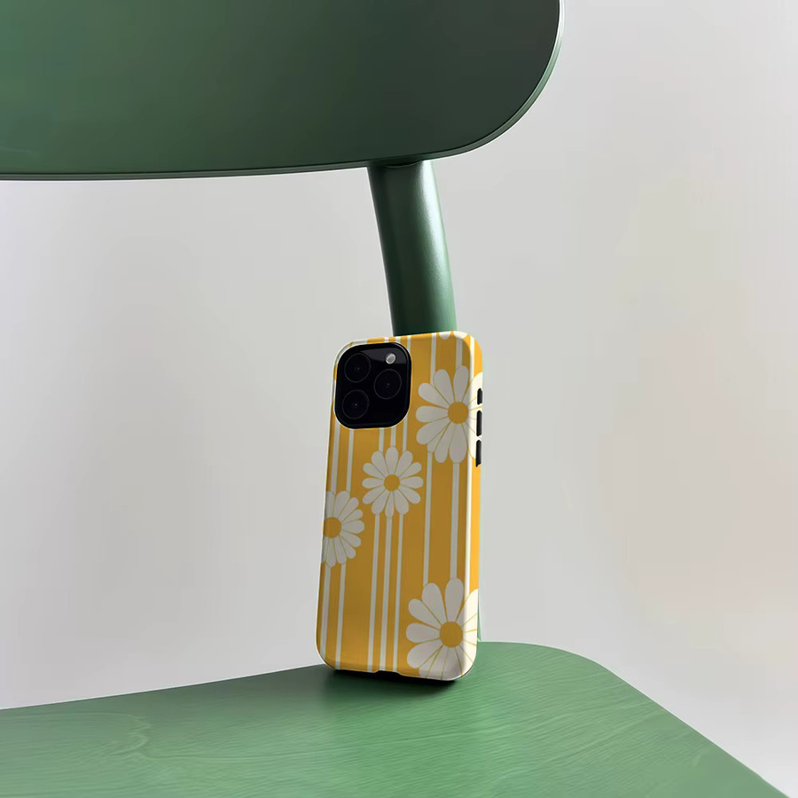 CaseLumi Matte Bumper MagSafe Schutzhülle für iPhone 17 16 15 14 13 Pro Max mit Sonnigen Gänseblümchen in Gelb - Bild 4