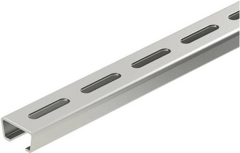 OBO Bettermann Profilschiene in Silber, L: 2000 cm, B: 3,5 cm, H: 1,8 cm - Bild 1