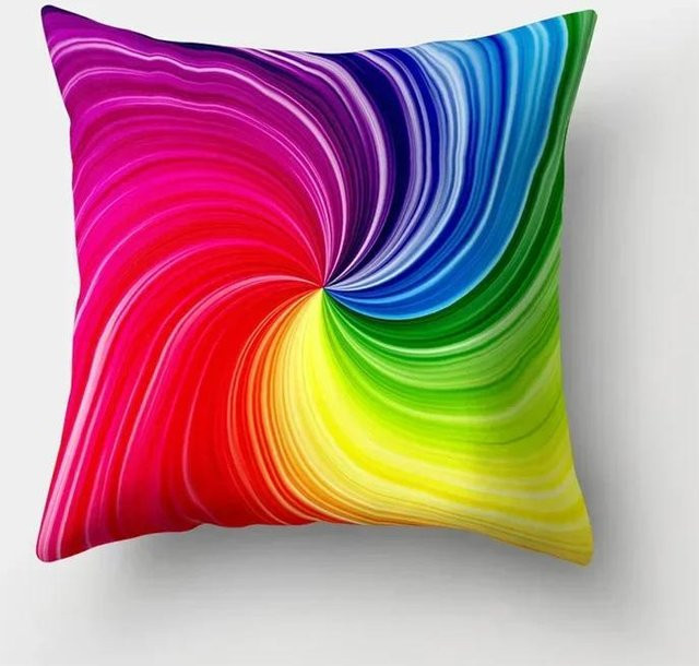 Heimdeko Kissenbezug mit buntem abstrakten Muster aus Peach Skin, B/H: 18 x 18 cm, Multicolor - Bild 1