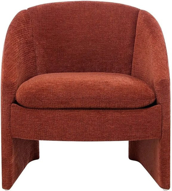 Vente-unique Sessel Tarolo mit gerader Rückenlehne und Armlehnen in Terracotta Orange - Bild 1