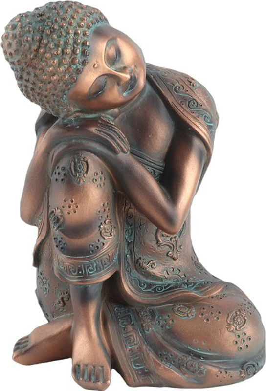 TOPINCN Buddha Statue im orientalischen Stil aus Kunstharz in Braun als dekoratives Ornament für dein Wohnzimmer oder Schlafzimmer - Bild 1