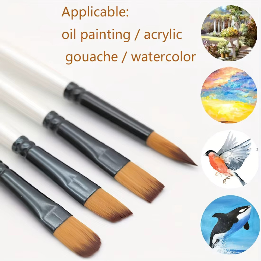 32-teiliges Künstler-Pinsel-Set von Lonely Finger mit Nylonborsten und Holzgriffen in Mehrfarbig für Acryl, Öl und Aquarellmalerei - Bild 3