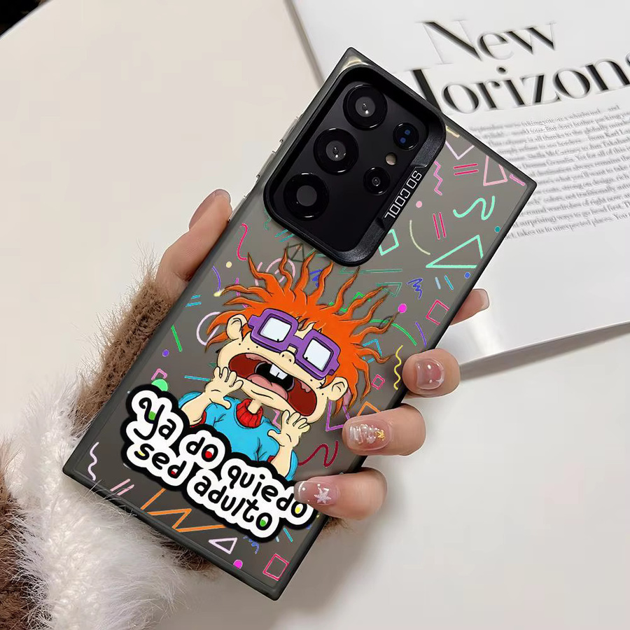 Stoßfeste Cartoon Rugrats Handyhülle aus glänzendem TPU für Samsung Galaxy S25 S24 S23 S22 S21 Ultra Plus 5G in Schwarz und Multicolour - Bild 3