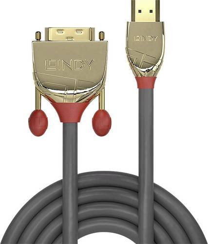 Lindy Gold Line HDMI auf DVI-D Adapterkabel Grau, Länge: 1,0 m - Bild 1