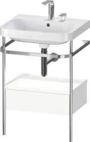Duravit Möbelwaschtisch-Kombi Happy D.2 Plus in Weiß mit 2 Handtuchhalter und 1 Schublade, B/T: 57,5 x 49 cm - Bild 1