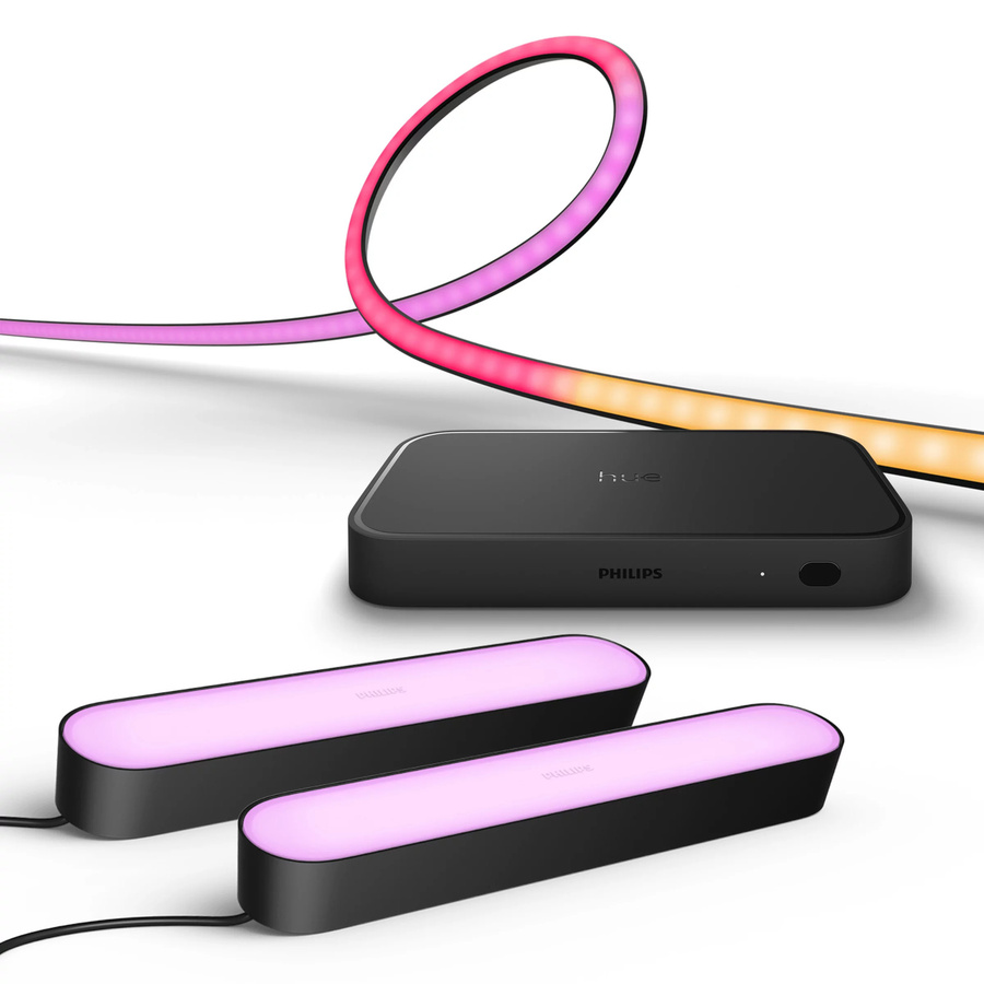Philips Hue Sync Set: 2x Play Lightbar Schwarz, Play Gradient Lightstrip 75 Zoll und Hue Sync Box 8k RGBIC LED Beleuchtung - Bild 1