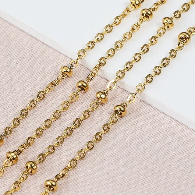 Ailimi Kugelkette Edelstahl, Gold, 2 Meter, Unisex - Bild 1