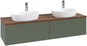 V&B Antao Waschtischunterschrank mit LED-Beleuchtung, Wandmontage, Farbe: Grau, B/T: 160 x 50 cm - Bild 1