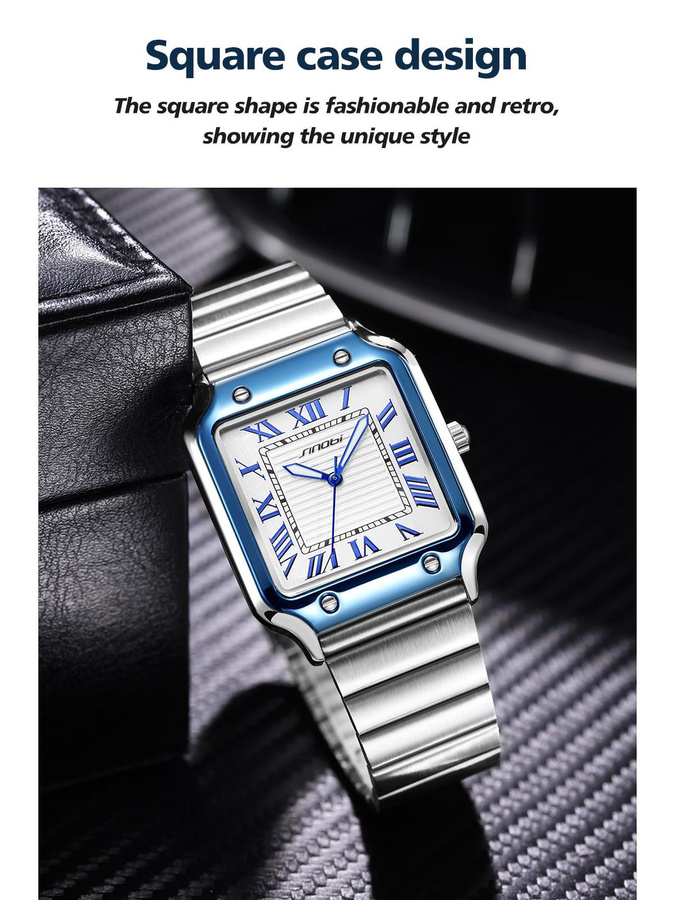 Sinobi Armbanduhr Edelstahl, Quarz, Silber, Herren - Bild 3