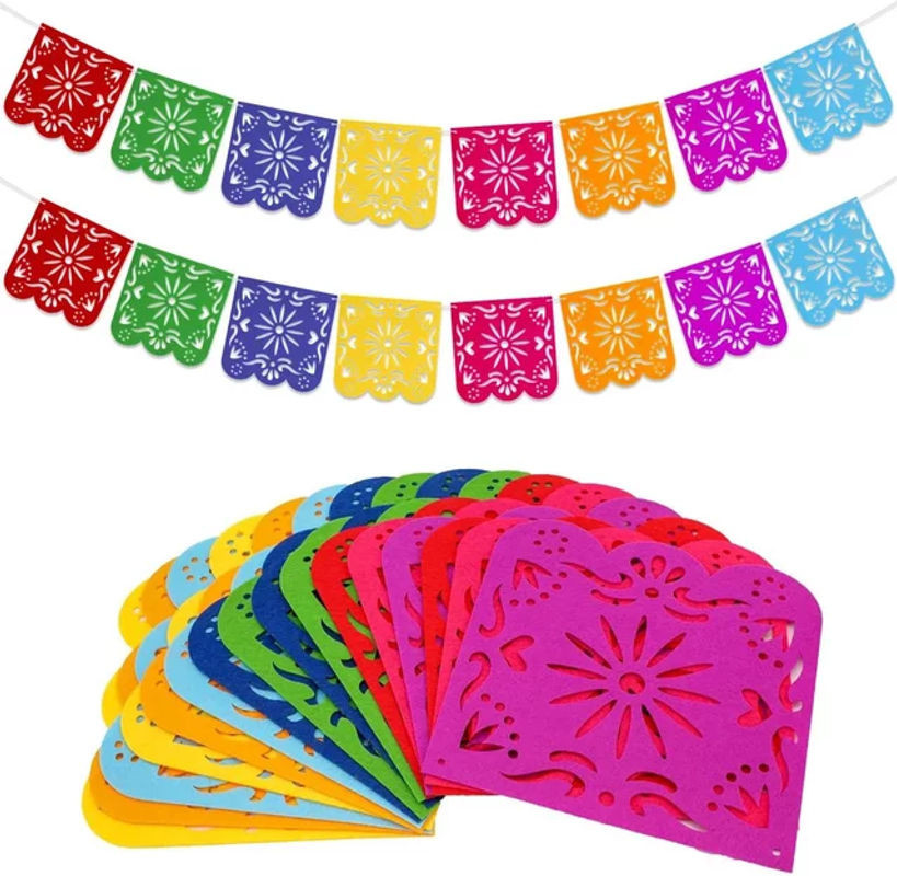 Mexikanisches Fiesta Party Banner mit Blumenmuster für Cinco De Mayo Dekorationen, mehrfarbig, aus Papier - Bild 1