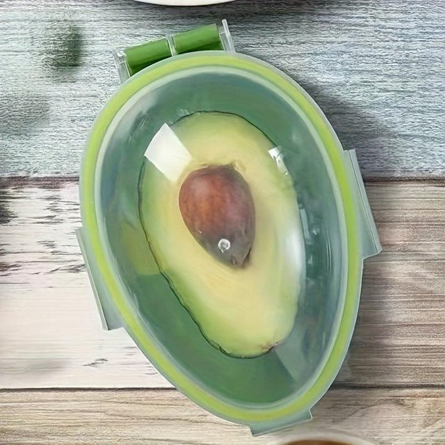 The Red Sun Avocado-Aufbewahrungsbehälter aus Kunststoff in Grün mit Klappdeckel, spülmaschinenfest - Bild 1