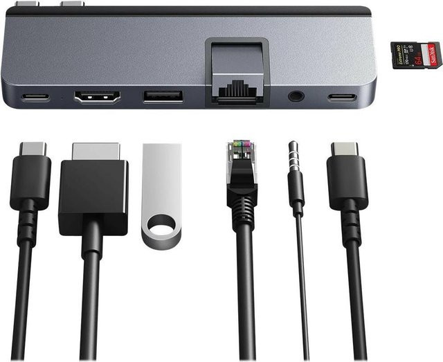 Targus HyperDrive DUO PRO 7-in-2 USB-C Dockingstation in Grau mit HDMI und USB4 für MacBook Air und MacBook Pro - Bild 2