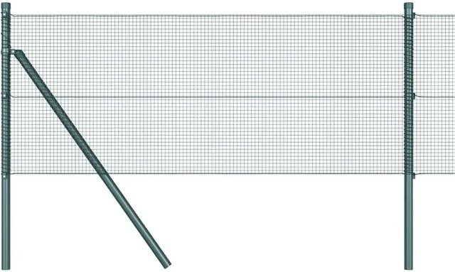 vidaXL Zaunpfosten aus Stahl und PVC in Grün, rund, Höhe: 100 cm, Durchmesser: 3,2 cm - Bild 1