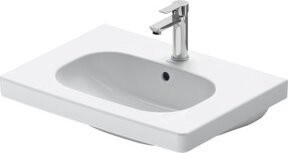 Duravit Möbelwaschtisch D-Code in Weiß aus Keramik mit Überlauf und Hahnloch, Breite: 65 cm, Tiefe: 48,5 cm - Bild 1