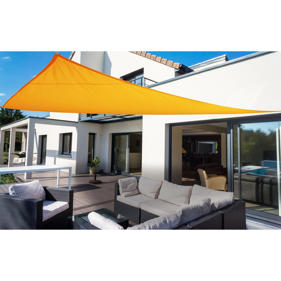 FLORACORD Dreiecksonnensegel aus Polyester mit Regenschutz, Gelb, Breite: 460 cm - Bild 2