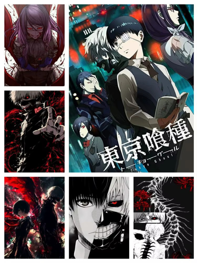 Potdemiel Tokyo Ghoul 5D DIY Diamant-Stickerei Japanischer Dark Fantasy Anime Set in Multicolour mit Vollrund-Bohrer für Wand-Deko - Bild 3