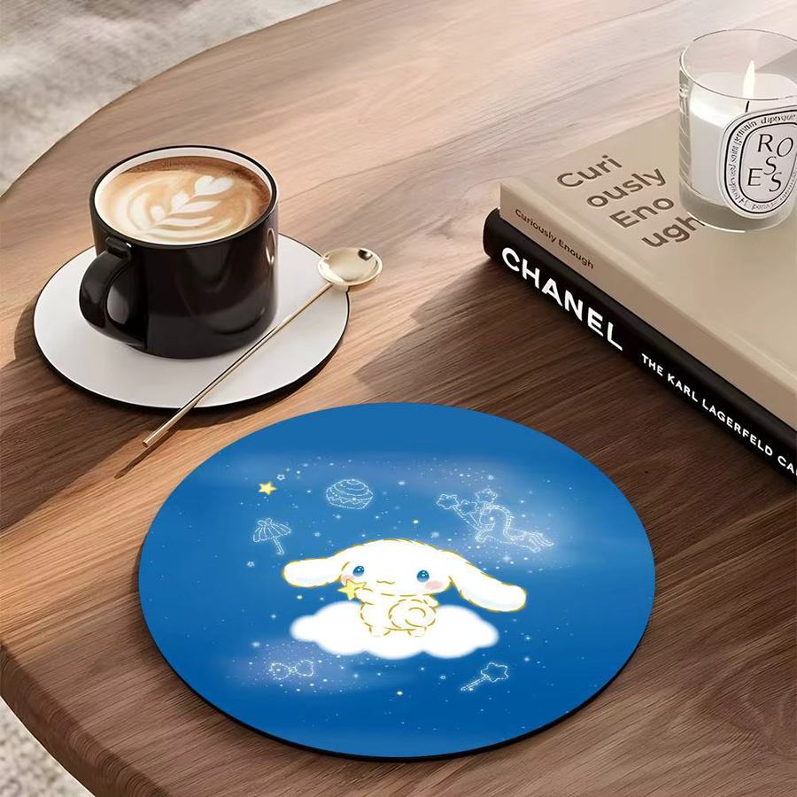 Cinnamoroll 2D Holzuntersetzer rund, hitzebeständig und rutschfest - Bild 2