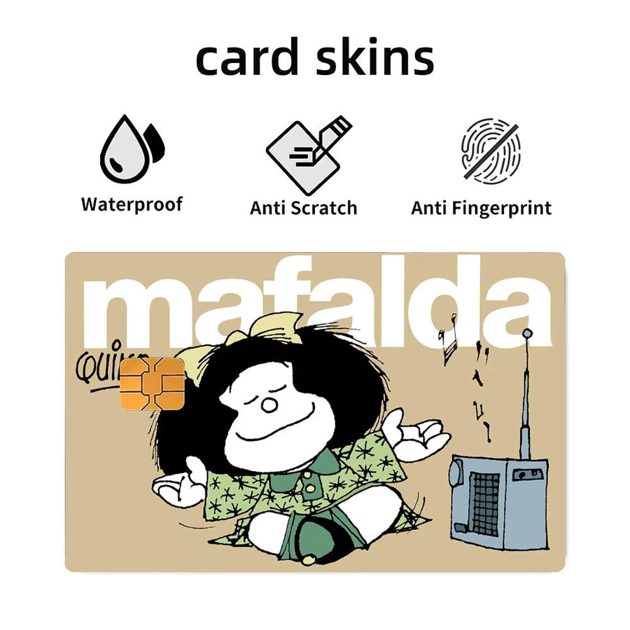 M-Mafalda Girl Kreditkarten-Skins Set aus PVC, 4 Stück, abnehmbare und selbstklebende Schutzfolie, Multicolour - Bild 4