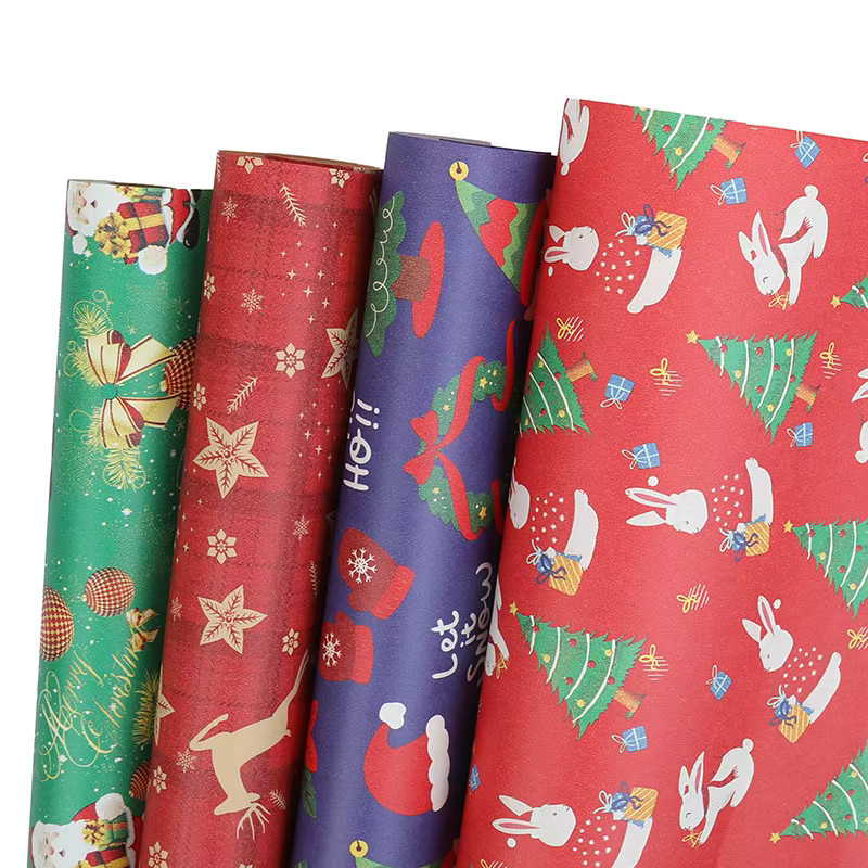 ZQNYCY Weihnachts-Geschenkpapierrolle mit Cartoon-Weihnachtsmann und Elch, Breite: 50 cm, Länge: 10 m - Bild 1