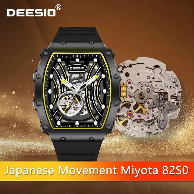 Deesio Armbanduhr, Automatik, Edelstahl, Schwarz, Herren - Bild 1