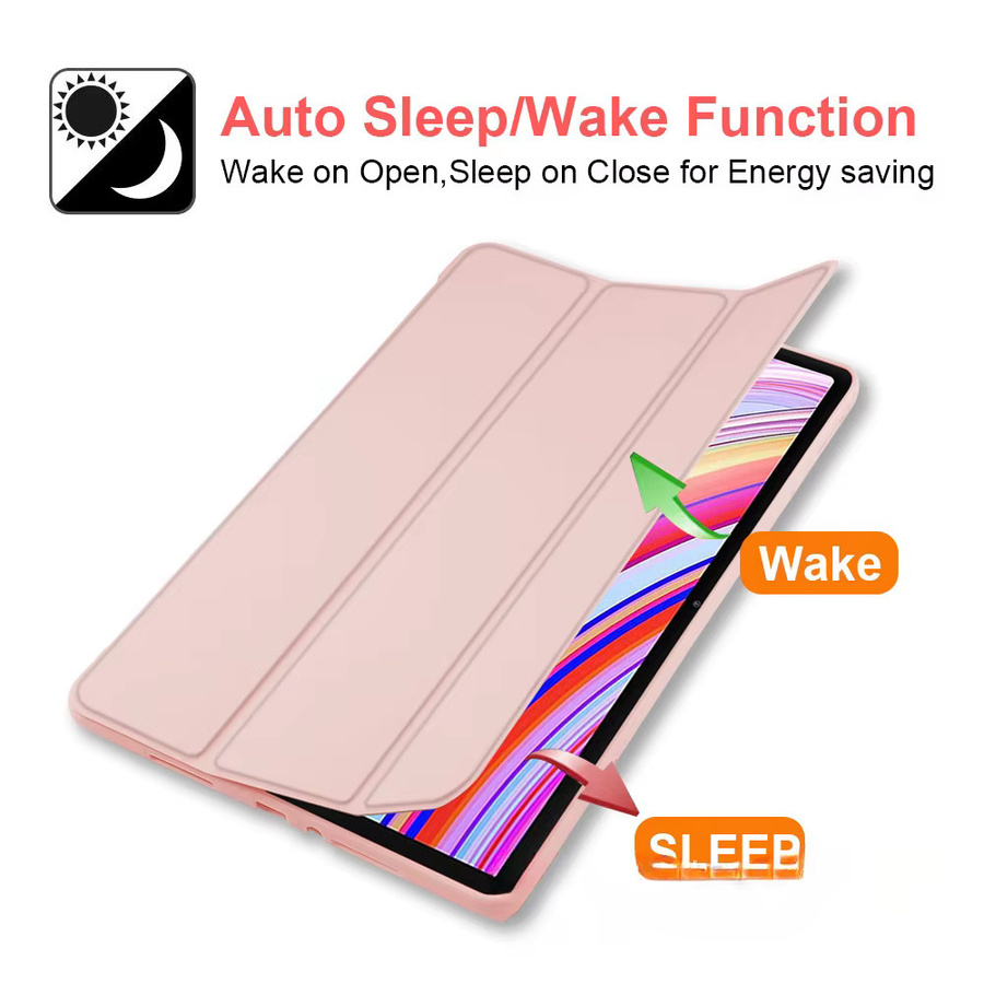 Xiaomi Schutzhülle für Redmi Pad Pro 12,1 Zoll mit Flip Stand Funktion aus PU-Leder in Schwarz und Pink - Bild 2