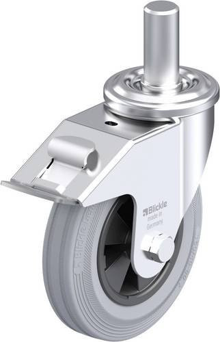 Blickle LEZ-VPP 160G-27-FI-SG Stahlblech-Lenkrolle in Silber mit Rad-Durchmesser 160 mm und einer Tragfähigkeit von 135 kg - Bild 1