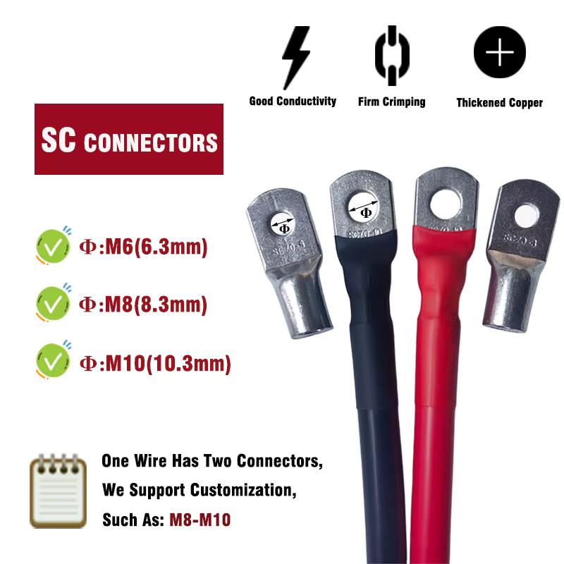 0AWG 50 mm2 Batteriekabel aus weichem Silikon mit verzinnter Kupferklemme in Rot für Hochleistungs-Auto-Wechselrichter und Solar, Länge: 20–200 cm - Bild 2