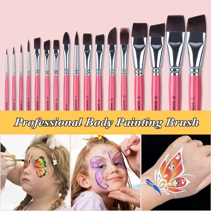 Body Painting Pinsel Set mit Holzgriff, Unisex - Bild 1