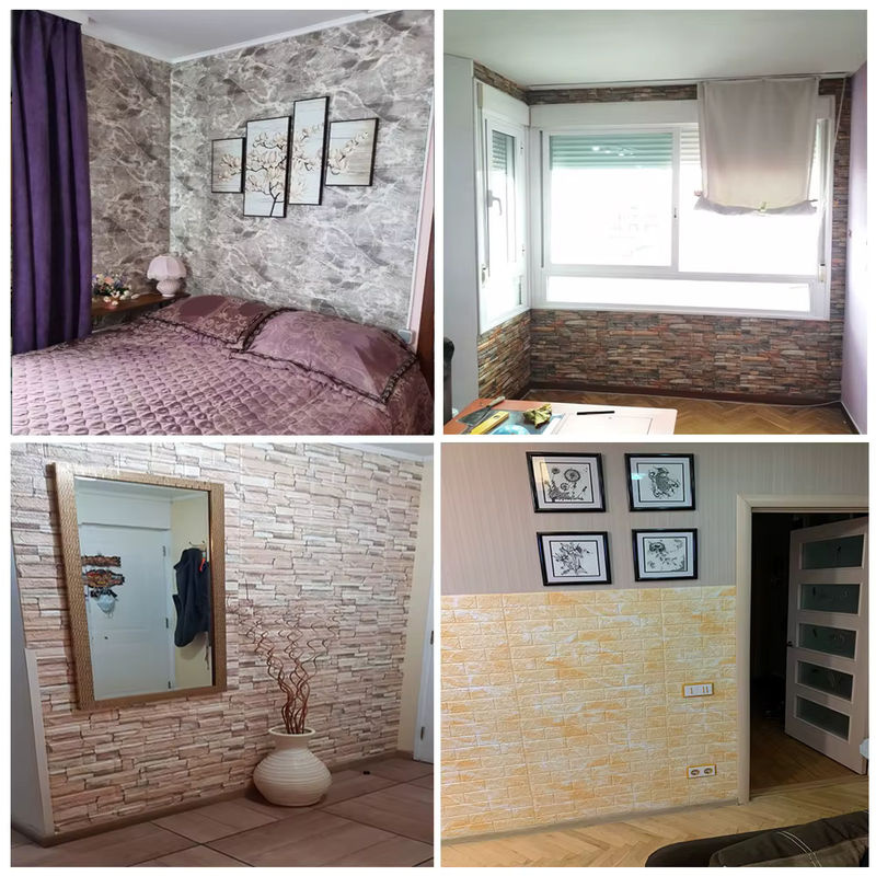 25 Stück KAMULA 3D-Wandaufkleber selbstklebende Tapete aus Kunststoff für Wohnzimmer Schlafzimmer Badezimmer und Küche - Bild 3