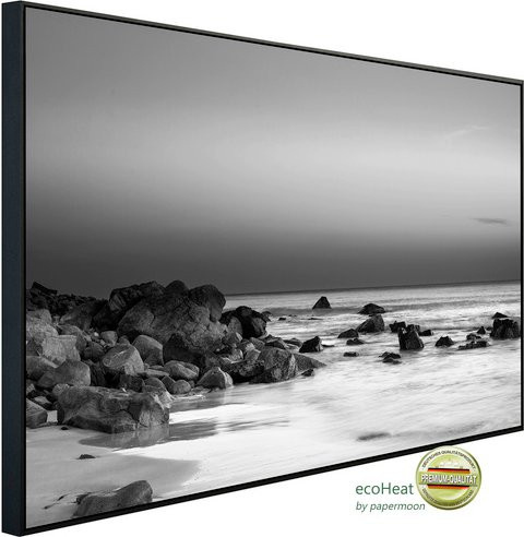 papermoon EcoHeat Infrarotheizung Strand in Schwarz und Weiss mit Matt-Effekt, App-Steuerung und Überhitzungsschutz - Bild 1