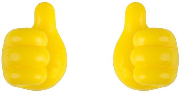 Selbstklebender Mini-Gummihalter von Teacher Hua zur Aufbewahrung von Brillenkabeln und Ladeleitungen in Gelb - Bild 1