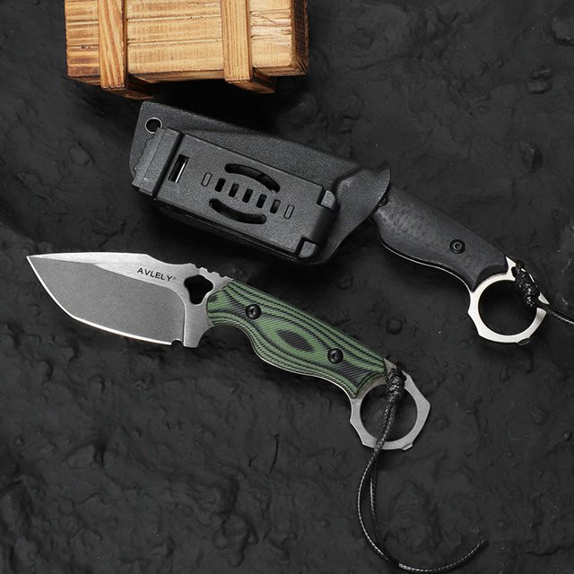 ALVELY DC53-Stahl Geradeklingenmesser mit Scheide in Grün für Outdoor, Camping und EDC - Bild 1