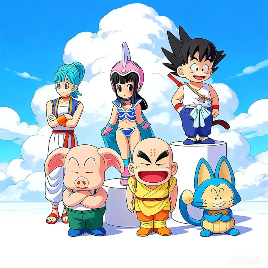 Bandai Dragon Ball Z Son Goku Krillin Chichi Bulma Puar Oolong, Actionfigur, Set - Bild 2