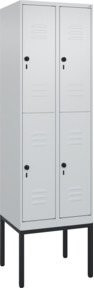 C+P Doppelstock-Spind Classic PLUS mit 2 Abteilen, Lichtgrau, B/T/H: 60 x 50 x 212 cm - Bild 1