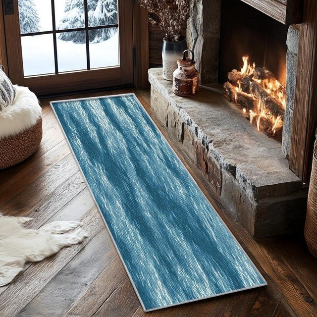 Lodestar Läuferteppich 3D Ozeanwirbel Meereswelle in Blau, rutschfest und waschbar, B/T: 50 x 150 cm - Bild 1