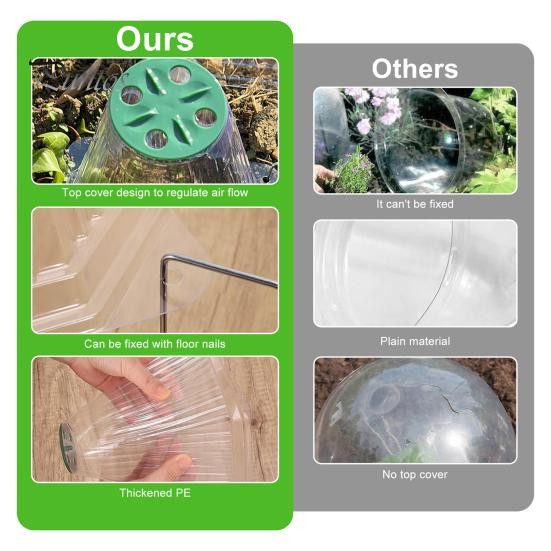 20 Stück Gartenglocken als transparentes Mini-Gewächshaus mit drehbarer Entlüftung für Pflanzenschutz und Frostschutz - Bild 2
